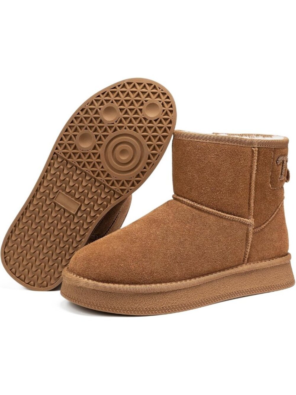 Cozy Mini Platform Ankle Boots for Women, Warm Fur Lined, Anti-Slip Winter